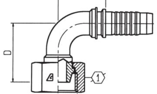 90 Deg Bend Metric Swivel Female Multiseal - DIN 3868 Solid Bent Tube
