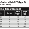 Bauer Type Socket x MNPT Specs