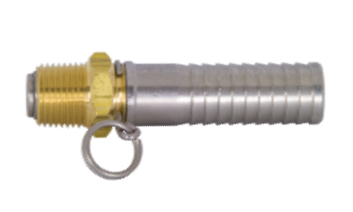 Straight Swivel NPT x Hose Shank Connector for Spray Gun - Cut and
